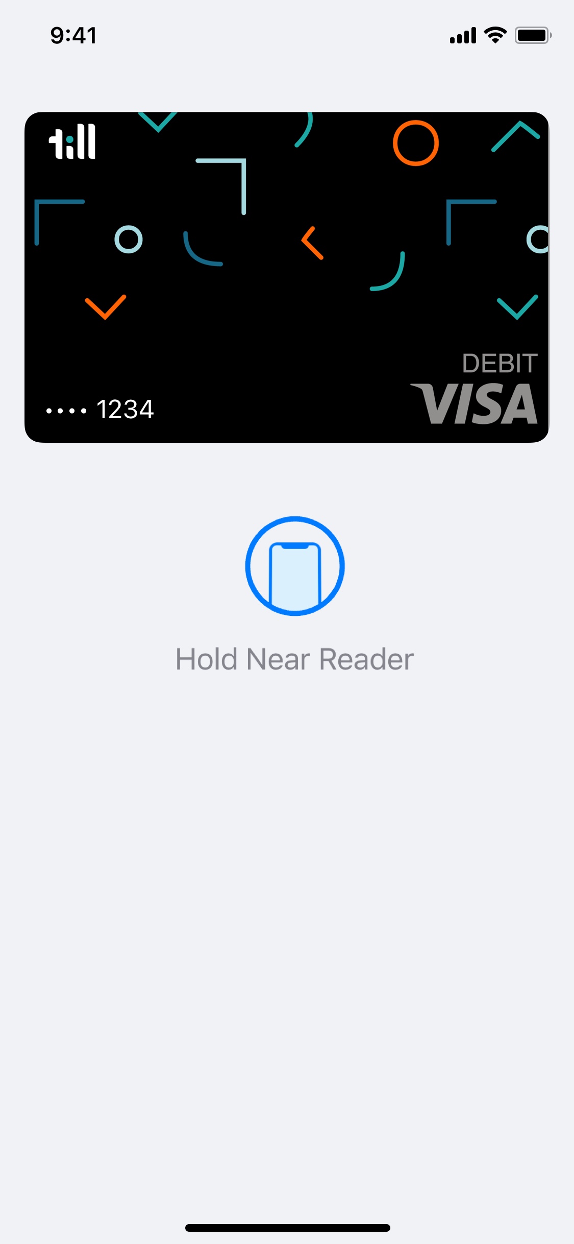 Smartphone showing the Till card added as a virtual payment card